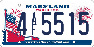 MD license plate 4AF5515