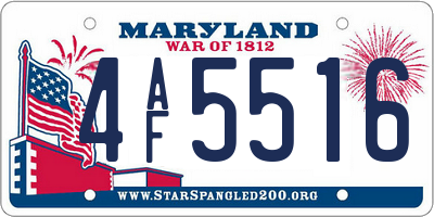 MD license plate 4AF5516