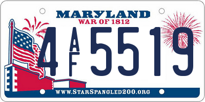 MD license plate 4AF5519