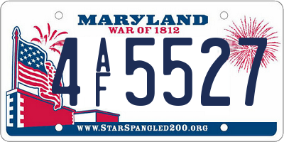 MD license plate 4AF5527