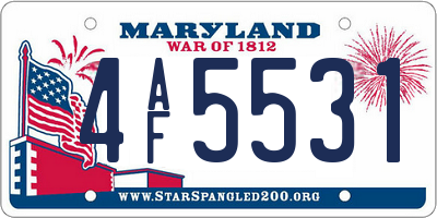 MD license plate 4AF5531
