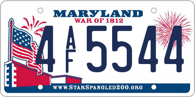 MD license plate 4AF5544