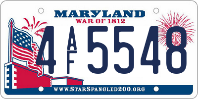 MD license plate 4AF5548