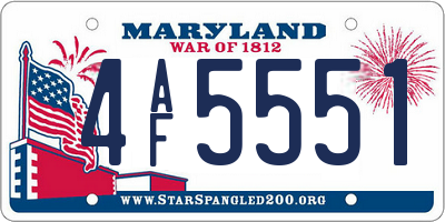 MD license plate 4AF5551