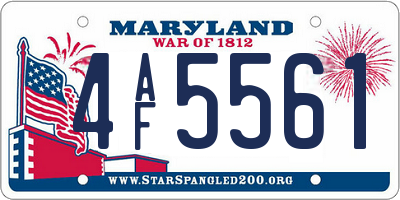 MD license plate 4AF5561