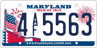 MD license plate 4AF5563