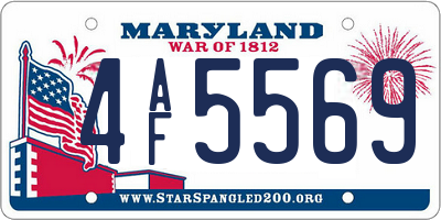 MD license plate 4AF5569