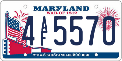 MD license plate 4AF5570