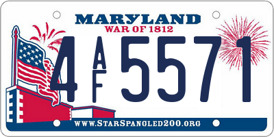 MD license plate 4AF5571