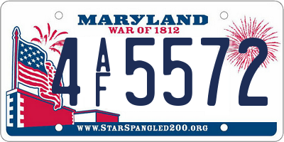 MD license plate 4AF5572