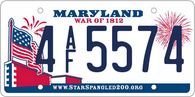 MD license plate 4AF5574