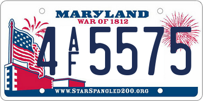 MD license plate 4AF5575