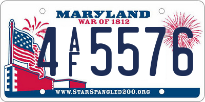 MD license plate 4AF5576