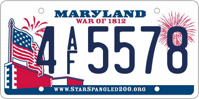 MD license plate 4AF5578