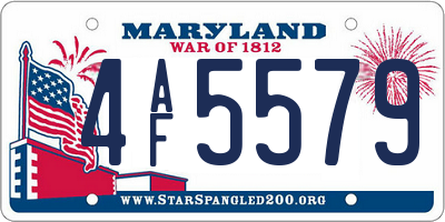 MD license plate 4AF5579