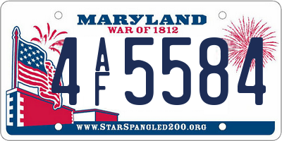 MD license plate 4AF5584