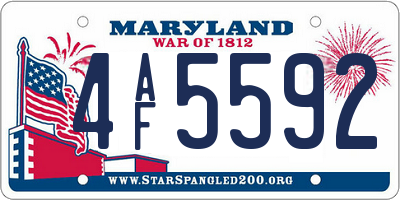 MD license plate 4AF5592