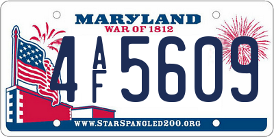 MD license plate 4AF5609