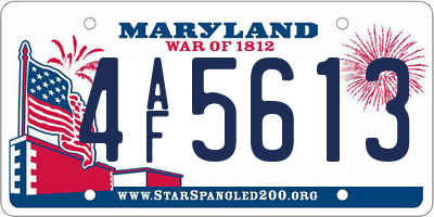 MD license plate 4AF5613