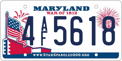 MD license plate 4AF5618