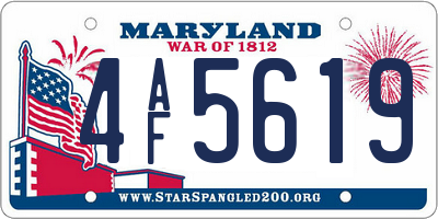 MD license plate 4AF5619