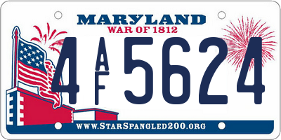 MD license plate 4AF5624