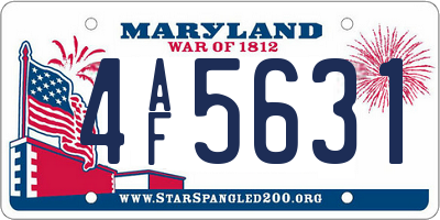 MD license plate 4AF5631
