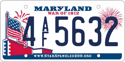 MD license plate 4AF5632