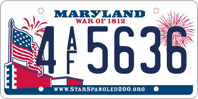 MD license plate 4AF5636