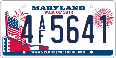 MD license plate 4AF5641