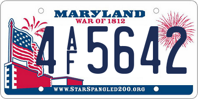 MD license plate 4AF5642