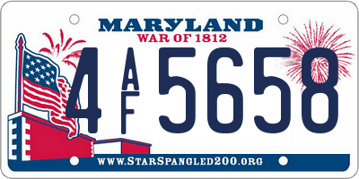 MD license plate 4AF5658