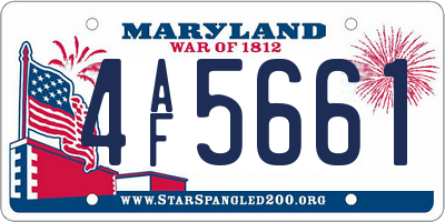 MD license plate 4AF5661