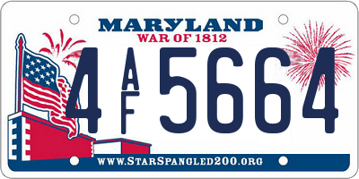 MD license plate 4AF5664