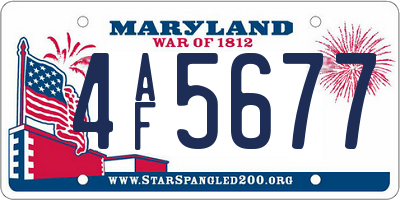 MD license plate 4AF5677