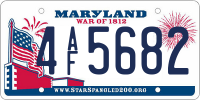 MD license plate 4AF5682