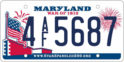 MD license plate 4AF5687
