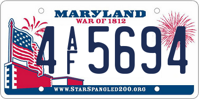 MD license plate 4AF5694