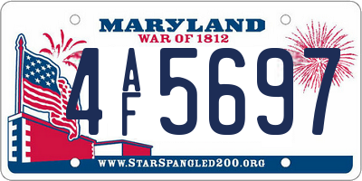 MD license plate 4AF5697