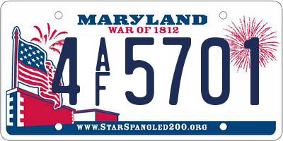 MD license plate 4AF5701