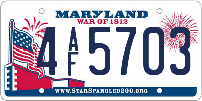 MD license plate 4AF5703
