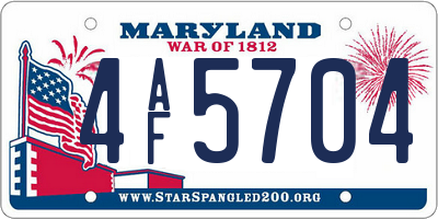 MD license plate 4AF5704