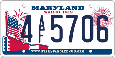 MD license plate 4AF5706