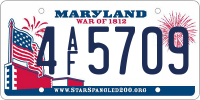 MD license plate 4AF5709