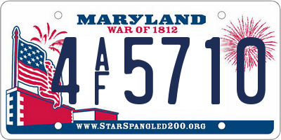 MD license plate 4AF5710
