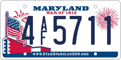 MD license plate 4AF5711