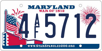 MD license plate 4AF5712
