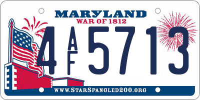 MD license plate 4AF5713