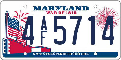 MD license plate 4AF5714