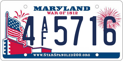 MD license plate 4AF5716